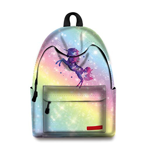 Galaxy Unicorn Rainbow School Backpack Computer Bookbags College Bags Satchel Travel Bag Daypack