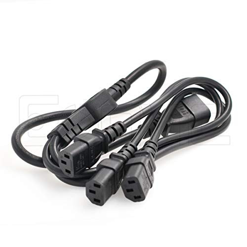 Eonvic IEC 320 C14 Male to 3 x C13 Female Y Splitter Power Cable 3ft