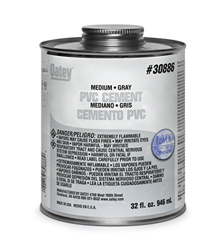Oatey 30886 PVC Medium Cement 32 oz Gray