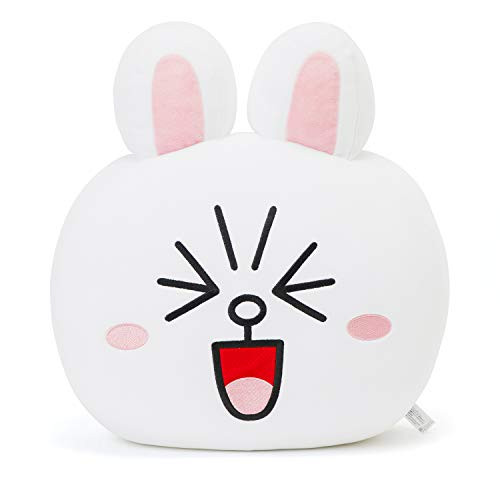 LINE FRIENDS Decorative Pillows Cushion - CONY Wink Season 2 Character Face Soft Plush Stuffed Toy, 15 Inch, White