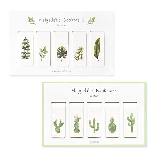 Monolike Magnetic Bookmarks Tropical + Cactus, 10 Pieces