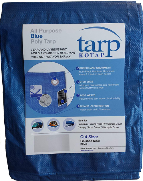 Kotap 12-ft x 30-ft General Purpose Blue Poly Tarp, Item: TRA-1230