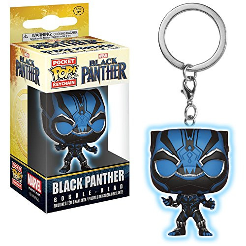 Funko Erik Killmonger [Glow-in-Dark] Pocket POP! x Black Panther Mini-Figural Keychain + 1 Official Marvel Trading Card Bundle