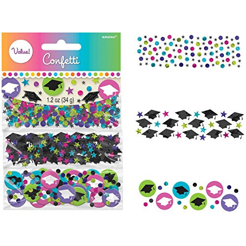 Amscan BB360102 Multicolor Paper and Foil Confetti 1.2 oz. -Each