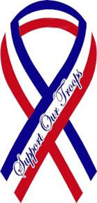 Red, White, and Blue Support Our Troops Ribbon Magnet