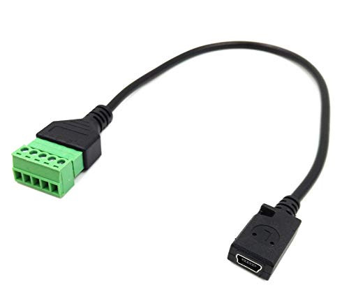 Poyiccot Mini USB Screw Terminal Block Connector, Mini USB Female to 5 Pin/Way Female Bolt Screw Shield terminals Pluggable Type Adapter Connector Cable 30cm(Mini USB Female)