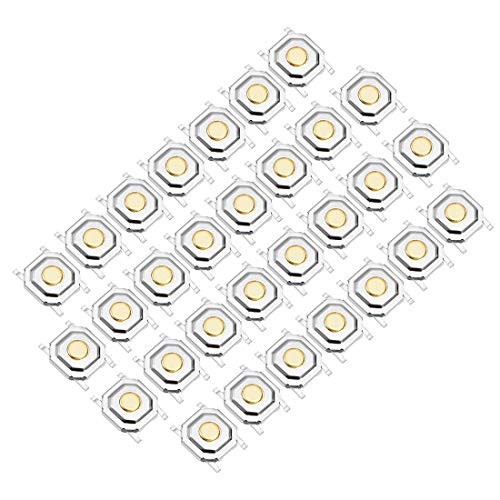 uxcell 30PCS 5x5x1.5mm Momentary PCB SMD SMT Mount 4 Pins Push Button SPST Tactile Tact Switch