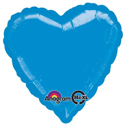 Anagram 10592 Heart-Metallic Blue Foil Balloon, 18" Anagram 10592 Heart-Metallic Blue Foil Balloon, 18"