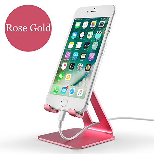Dee Joyfeel Cell Phone Stand Tablet Stand Aluminium Alloy Material Desktop Stand Holder,Suitable Mobile Phone,Pad E-Reader (Rose Gold)