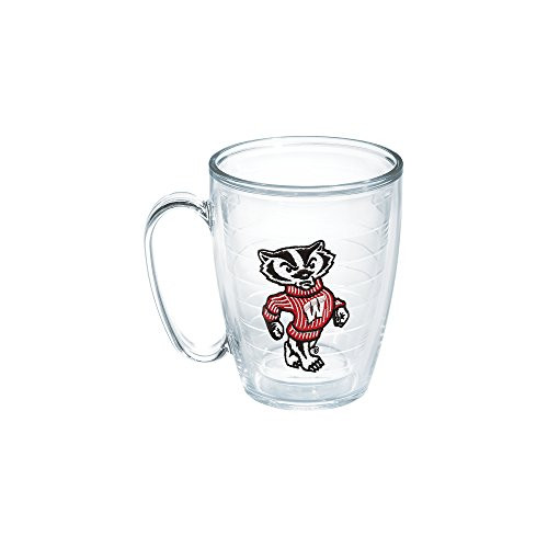 Tervis Wisconsin University Badger Emblem Individual Mug, 16 oz, Clear