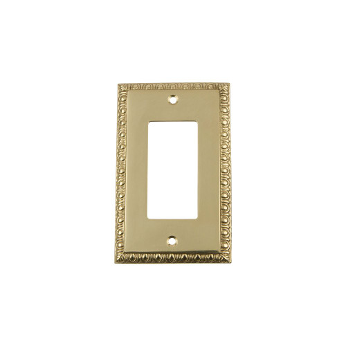 Nostalgic Warehouse 719977 Egg and Dart Switch Plate with Single Rocker, Polished Brass