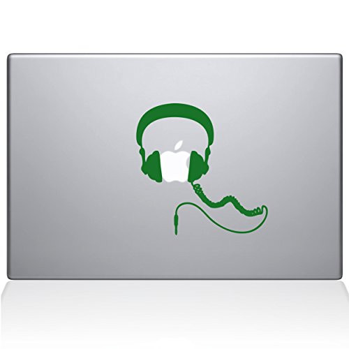 The Decal Guru Headphones MacBook Decal Vinyl Sticker - 12" MacBook - Green (1081-MAC-12M-LG)