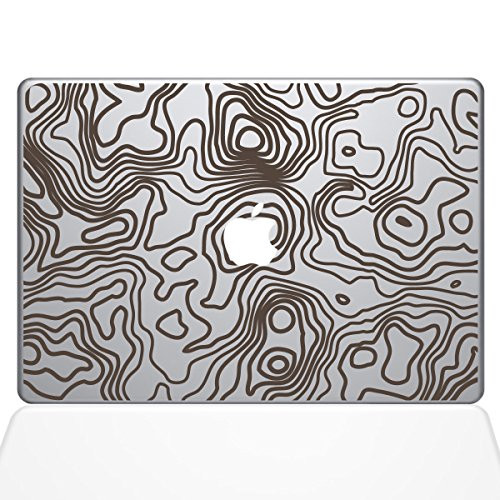 The Decal Guru Topographic Map MacBook Decal Vinyl Sticker - 11" MacBook Air - Brown (1287-MAC-11A-BRO)