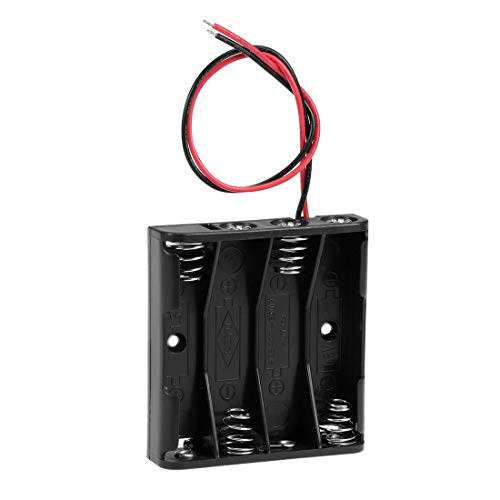 uxcell 6V Battery Holder Case Storage Box 4 x 1.5V AAA Batteries Wire Leads