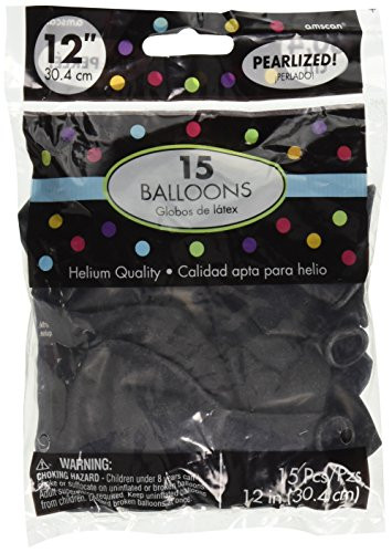 Amscan Pearl Latex Balloons | Black | Party Decor | 180 Ct.