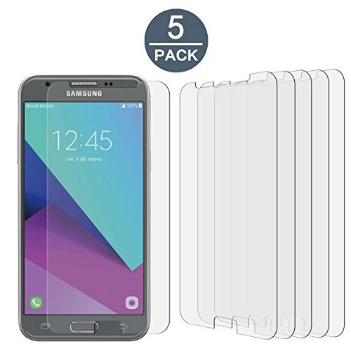 [5 Pack] Galaxy J3 Eclipse / J3 Mission/Sol 2 / Amp Prime 2 /Express Prime 2 High Defintion Ultra Clear Screen Protector Film(Not Glass) for Galaxy J3 Eclipse(HD Clear)
