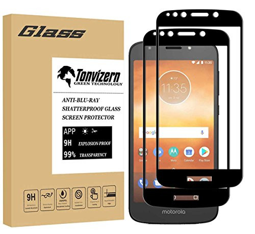 Motorola Moto E5 Play/Moto E5 Cruise Tempered Glass Screen Protector,[2-Pack] 0.26mm 9H Hardness Full Coverage Screen Protector for Moto E5 Cruise [Black]