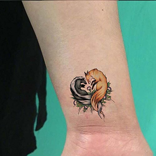 TAFLY Temporary Tattoo Fox Animal Removable Waterproof Temporary Tattoo Stickers 5 Sheets