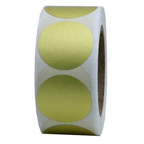 Hybsk Gold Labels 1" Round Color Coding Dots Stickers Adhesive Label 500 Per Roll (1 Roll)