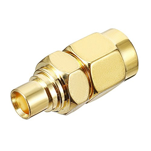 uxcell 1 Pcs Gold Tone SMA Male to MCX Female Jack RF Coaxial Adapter Connector