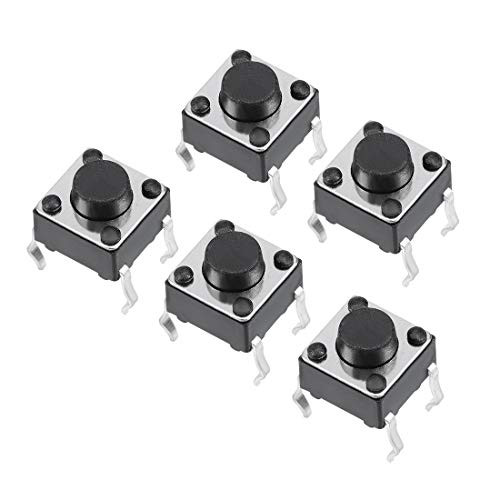 uxcell 6x6x5mm Panel Mini/Micro/Small PCB Momentary Tactile Tact Push Button Switch DIP 5PCS