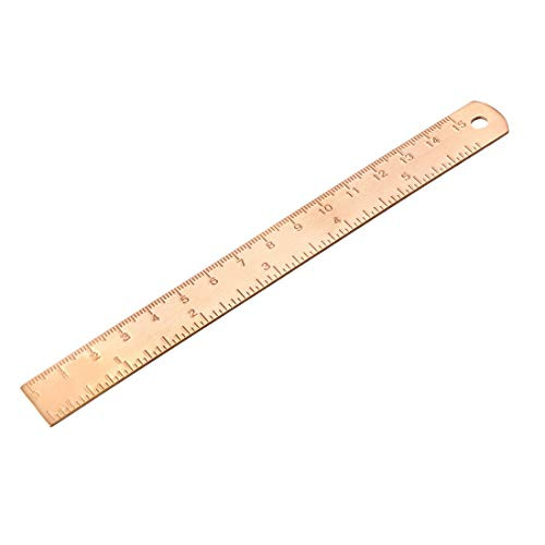 uxcell Straight Ruler 150mm 5 Inch Metric Copper Rulers Measurement Tool Drawing Measuring Ruler with Hanging Hole