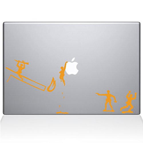 The Decal Guru 0108-MAC-12M-SY Army Men Vinyl Sticker, 12" Macbook, Yellow