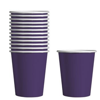 Party Color Paper Cups Purple 9oz 24 Count