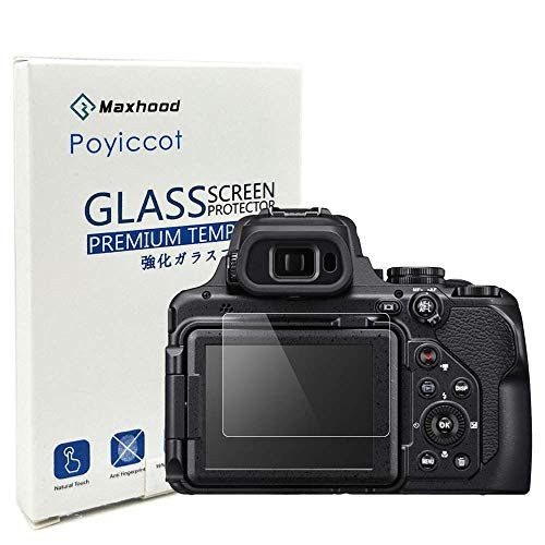 Poyiccot(2-Pack) Nikon Coolpix P1000 Tempered Glass Screen Protector, Optical 9H Hardness 0.3mm Ultra-Thin DSLR Camera Glass for Nikon Coolpix P1000