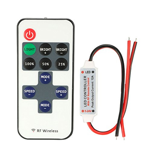 uxcell DC 5V-24V Mini 11 Key Controller Dimmer Box w RF Remote Control for RGB Light Strip