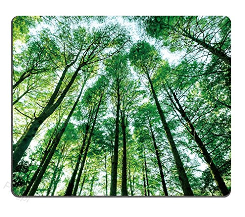 Landscapes Green Forest Trees Mouse pad,Forest trees nature green wood Personalized Design Non-Slip Rubber Mousepad