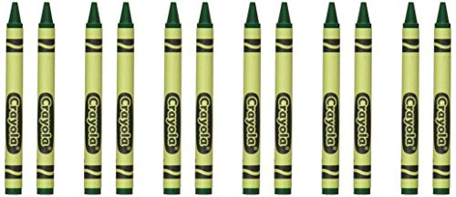 Crayola Non-Toxic Regular Single-Color Crayon Refill, 5/16 X 3-5/8 Inches, Green, 12 Crayons