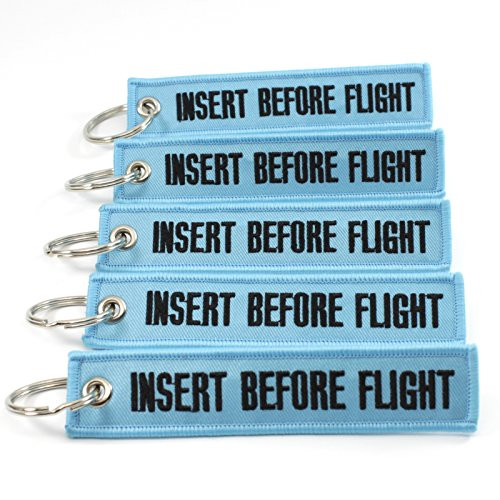 Rotary13B1 Insert Before Flight Keychains - Light Blue/Black - 5pcs (BF823) by