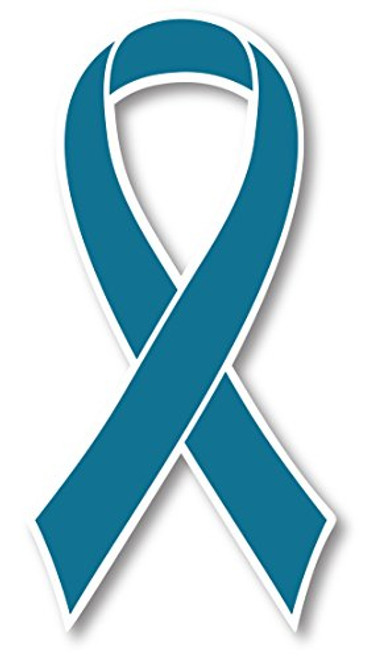 Teal Cervical and Ovarian Cancer Awareness Ribbon Car Magnet Decal Heavy Duty Waterproof