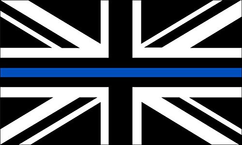 American Vinyl Black Jack Thin Blue LINE Sticker (Union Police cop UK bw Flag British Britain)