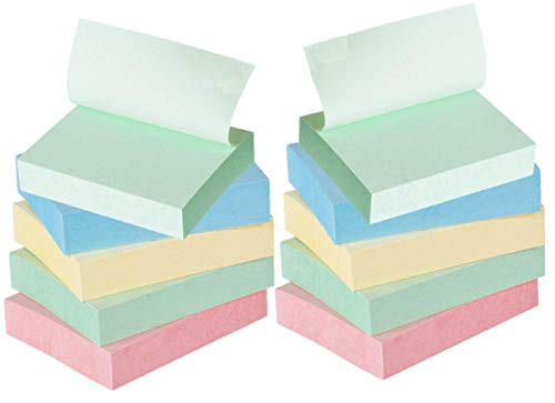 1InTheOffice Assorted Pastel Color Small Sticky Notes 1.5 x 2 100 Sheets - 12/Pack