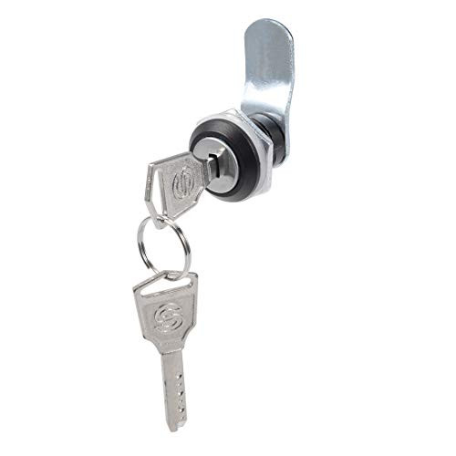 uxcell 16mm Cylinder Length Zinc Alloy Chrome Plated Cam Lock w Keys, Keyed Alike