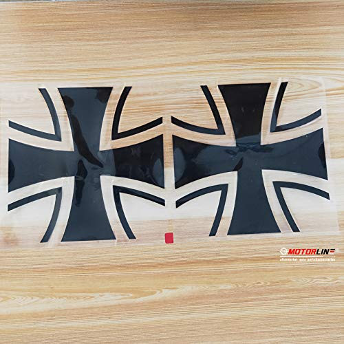 3S MOTORLINE (2 6'' Iron Cross Decal Sticker Car Vinyl German Germany Bundeswehr 1956 Black sda3
