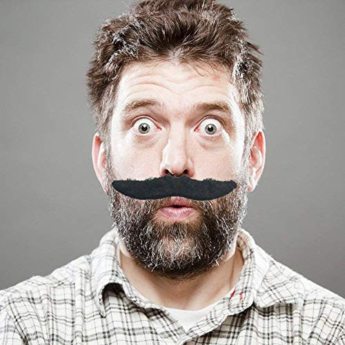 Self Adhesive Fake Mustaches - Novelty Mustaches for Party Supplies Decorations 12PCS