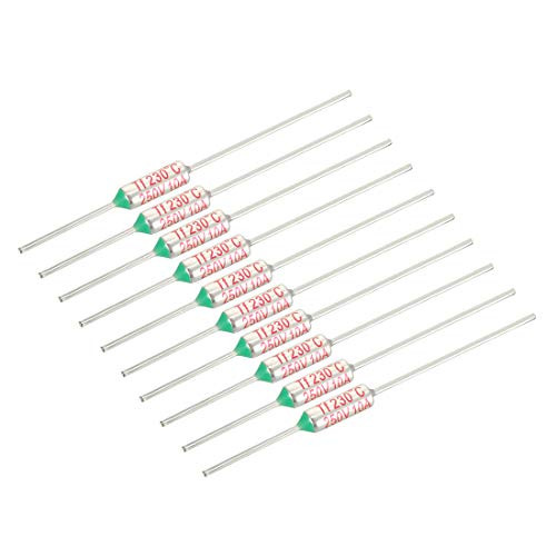 uxcell 250V 10A 230 Celsius Circuit Cut-off Temperature Thermal Fuse 10 Pcs