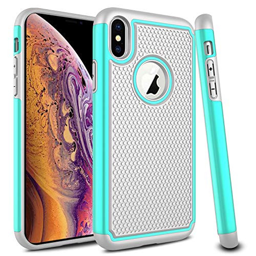 Venoro Compatible iPhone Xs Max Case, Slim Hybrid Dual Layer Armor Anti Scratch Shockproof Rugged Phone Protection Case Cover Compatible with iPhone Xs Max (Green)