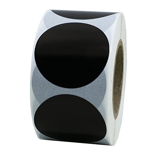 Hybsk Black Blank Shooting Target Pasters 1.5" Round Coding Dot Labels 500 Per Roll (1 Roll)