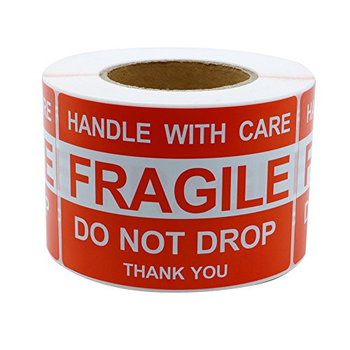 Hybsk 2"3" Do Not Drop Thank You Fragile Stickers Adhesive Label 300 Per Roll