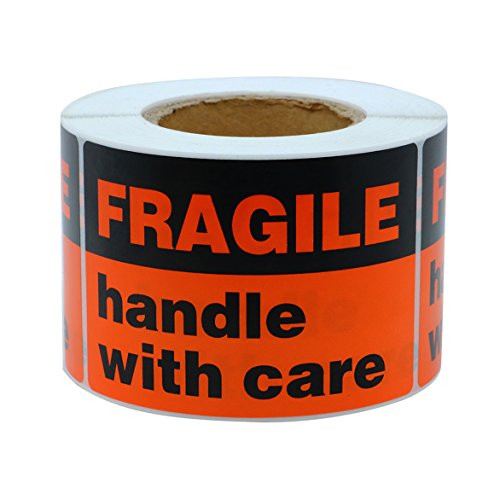 Hybsk 2"x3" Handle With Care Fragile Stickers Adhesive Label 300 Per Roll