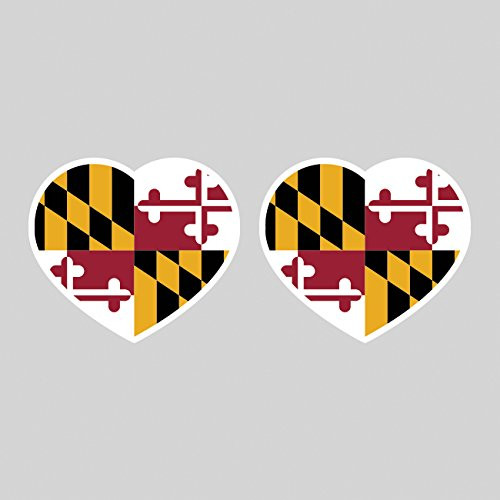 Two Pack Maryland Heart Sticker FA Graphix Vinyl Decal MD love hearts pride native Two Pack Maryland Heart Sticker FA Graphix Vinyl Decal MD love hearts pride native