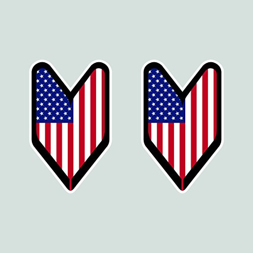 Two Pack American USDM Driver Badge Sticker FA Graphix Die Cut Decal wakaba leaf soshinoya usa