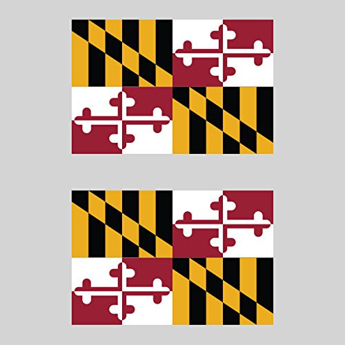 Two Pack Maryland Flag Sticker FA Graphix Decal Self Adhesive Vinyl state marylander MD Two Pack Maryland Flag Sticker FA Graphix Decal Self Adhesive Vinyl state marylander MD