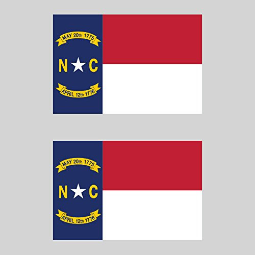 Two Pack North Carolina Flag Sticker FA Graphix Decal Adhesive Vinyl state north carolinian NC