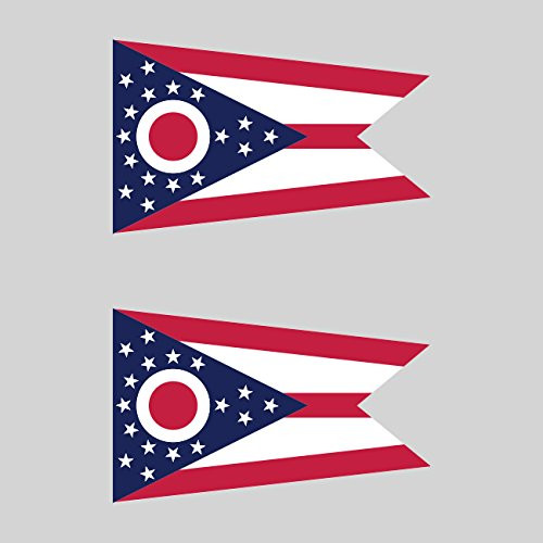 Two Pack Ohio Flag Sticker FA Graphix Decal Self Adhesive Vinyl state buckeye OH
