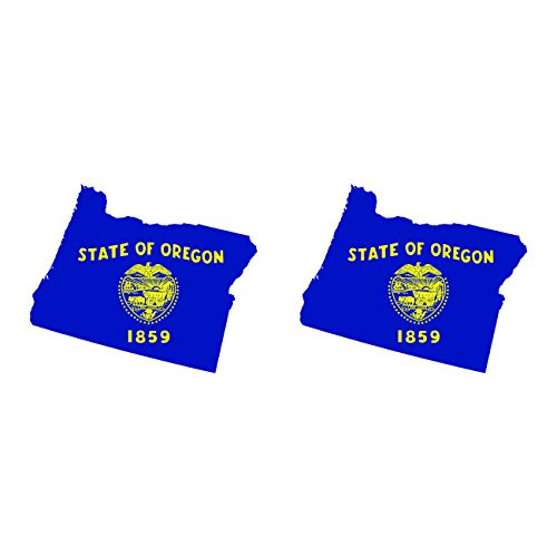 fagraphix Two Pack Oregon State Shaped Flag Sticker Self Adhesive Vinyl Decal OR